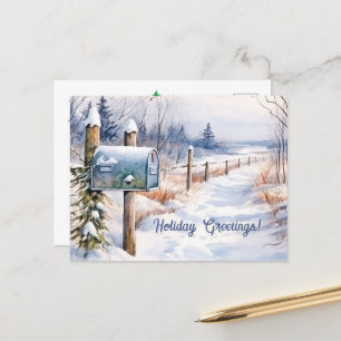 Snowy Winter Landscape Vakantie Briefkaart
