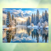 Snowy Winter Landscape Window Cling Raamsticker (Vel 3)