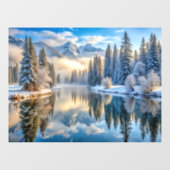 Snowy Winter Landscape Window Cling Raamsticker (Vel)