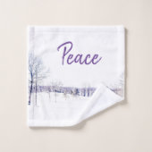 Snowy Winter Landschap Bad Handdoek (Wasdoekje)