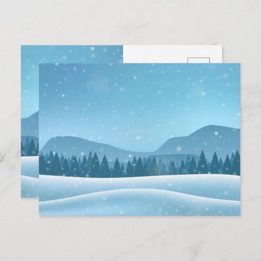 Snowy Winter Landschap Briefkaart (Voorkant / Achterkant)