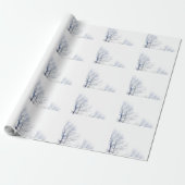 Snowy Winter Landschap Cadeaupapier (Uitgerold)