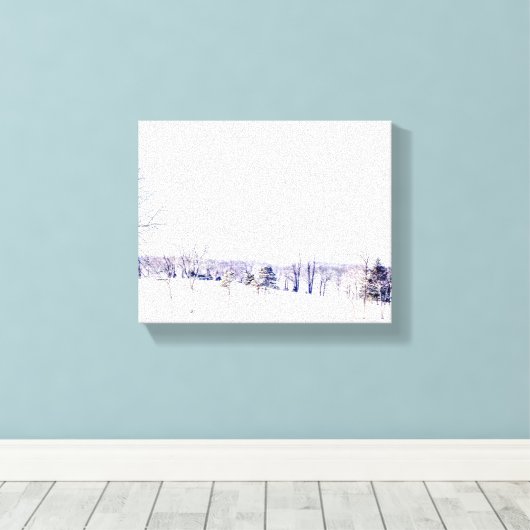 Snowy Winter Landschap Canvas Afdruk (Insitu (Houten vloer))