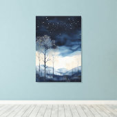 Snowy Winter Landschap Canvas Art Afdruk (Insitu (Houten vloer))
