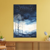 Snowy Winter Landschap Canvas Art Afdruk (Insitu (Woonkamer))
