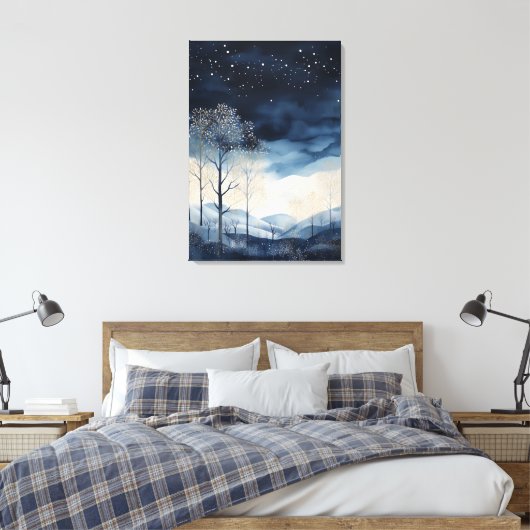 Snowy Winter Landschap Canvas Art Afdruk (Insitu (Slaapkamer))