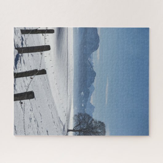 Snowy Winter Landschap Legpuzzel (Horizontaal)