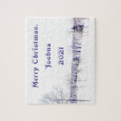 Snowy Winter Landschap Legpuzzel (Verticaal)