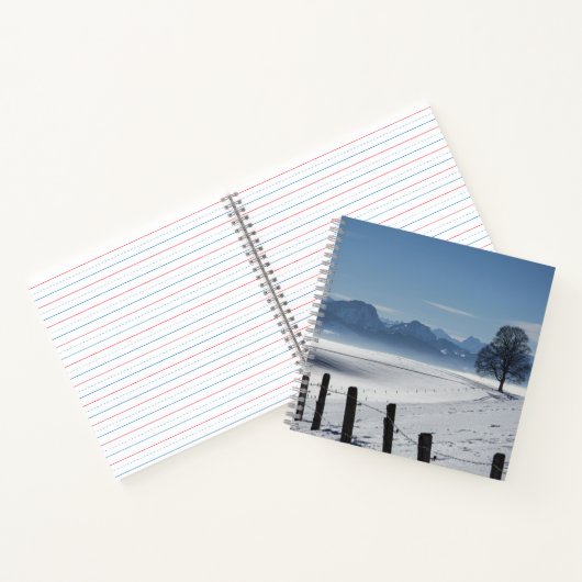 Snowy Winter Landschap Notitieboek (Binnen)