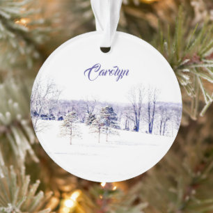 Snowy Winter Landschap Ornament