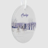 Snowy Winter Landschap Ornament (voorkant)