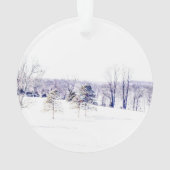 Snowy Winter Landschap Ornament (achterkant)