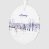Snowy Winter Landschap Ornament (voorkant)