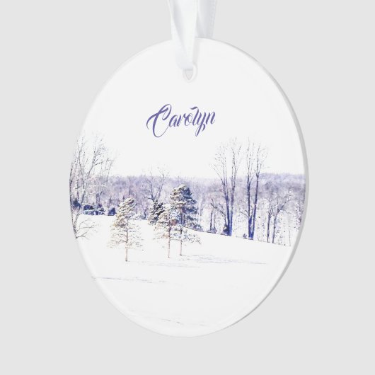 Snowy Winter Landschap Ornament (voorkant)