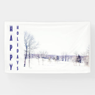 Snowy Winter Landschap Spandoek