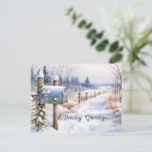 Snowy Winter Landschap Vakantie Groet Briefkaart (Staand voorkant)