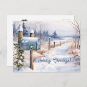 Snowy Winter Landschap Vakantie Groet Briefkaart (Voorkant / Achterkant)