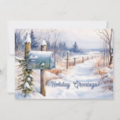 Snowy Winter Landschap Vakantie Groet Kaart (Voorkant)