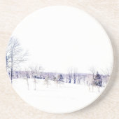 Snowy Winter Landschap Zandsteen Onderzetter (Voorkant)