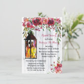 Snowy Winter Lantern Floral Vrijgezellenfeest Kaart (Staand voorkant)