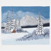 Snowy Winter Large Fleece Blanket (Voorkant (Horizontaal))