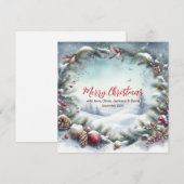Snowy Winter Lijst Kerst Feestdagenkaart (Voorkant / Achterkant)