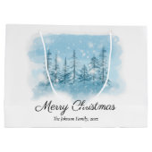 Snowy Winter Merry Christmas Gift Bags Groot Cadeauzakje (Achterkant)