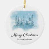 Snowy Winter Merry Christmas Tree Ornament (Voorkant)