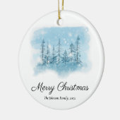 Snowy Winter Merry Christmas Tree Ornament (Links)