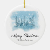 Snowy Winter Merry Christmas Tree Ornament (Achterkant)