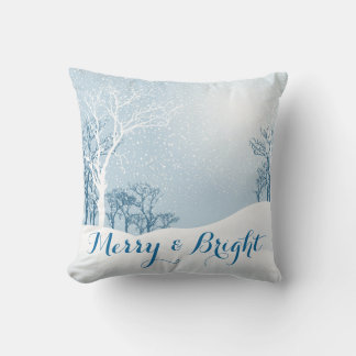 Snowy Winter Merry en Bright Kussen