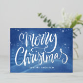 Snowy Winter Merry KerstSilver Folie Feestdagenkaart (Staand Voorkant)