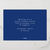 Snowy Winter Merry KerstSilver Folie Feestdagenkaart (Achterkant)