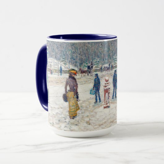 Snowy Winter New York City Scene Art Mok (Voorkant links)