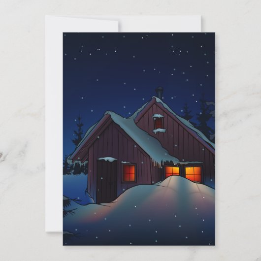 Snowy Winter Night Landscape Uitnodiging (Voorkant)