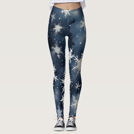 Snowy Winter Night Leggings (Voorkant)