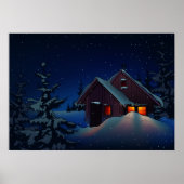 Snowy Winter Night Poster (Voorkant)
