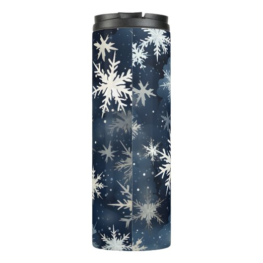Snowy Winter Night Thermosbeker (Achterkant)