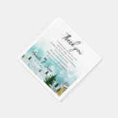 Snowy Winter Ochtend Bruiloft Dank u Bericht Servet (Hoek)