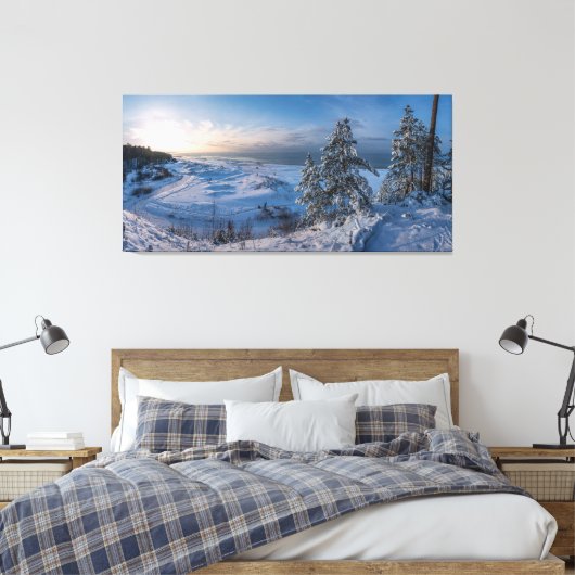 Snowy winter Oostzeekust zee Canvas Afdruk (Insitu (Slaapkamer))