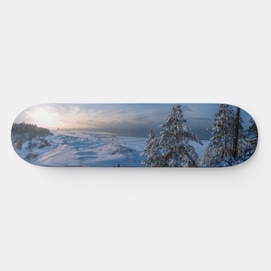 Snowy winter Oostzeekust zee Persoonlijk Skateboard (Horizontaal)