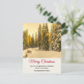 Snowy Winter Path met Pine Trees Kerstmis Briefkaart (Staand voorkant)