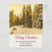 Snowy Winter Path met Pine Trees Kerstmis Briefkaart (Voorkant)