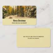 Snowy Winter Path met Pine Trees Kerstmis Visitekaartje (Voorkant / Achterkant)