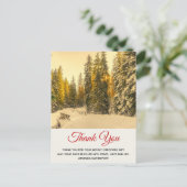 Snowy Winter Path with Pine Trees Dank u Briefkaart (Staand voorkant)