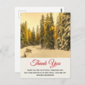 Snowy Winter Path with Pine Trees Dank u Briefkaart (Voorkant / Achterkant)