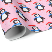 Snowy Winter Penguin  Cadeaupapier (Rol Hoek)