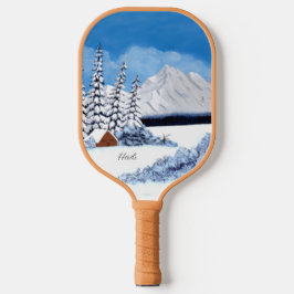 Snowy Winter Pickleball Paddle