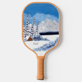 Snowy Winter Pickleball Paddle (Achterkant)