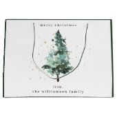 Snowy Winter Pine Tree kerstcadeau Groot Cadeauzakje (Voorkant)